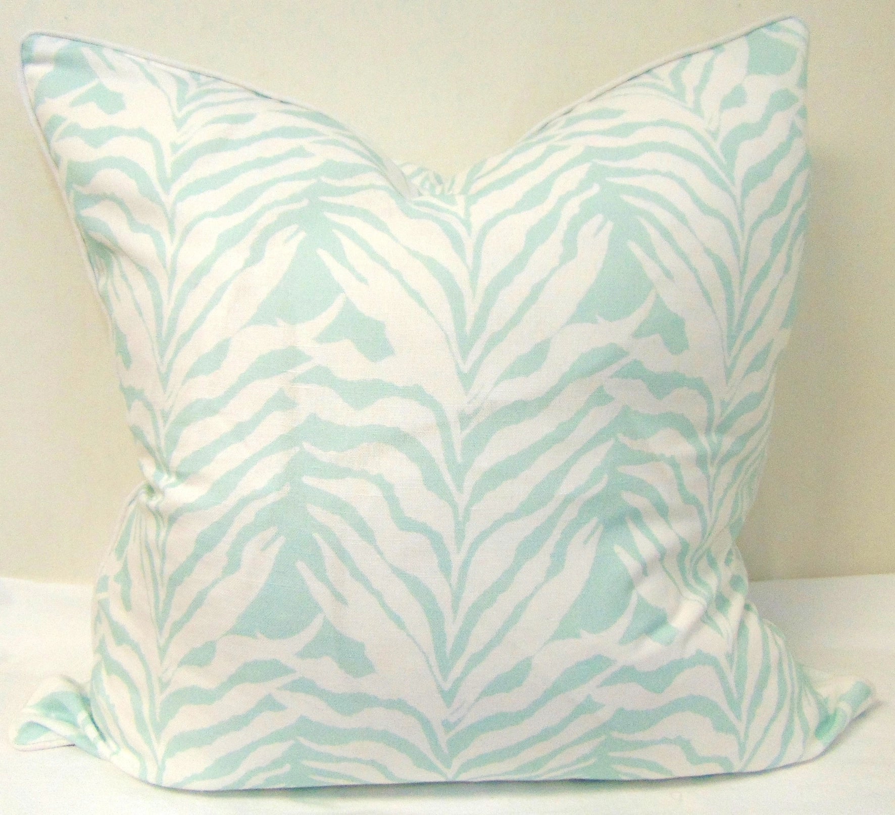 Limited Edition Seaweed Stripe Seamist Pillow Cover w/ Welt image 0