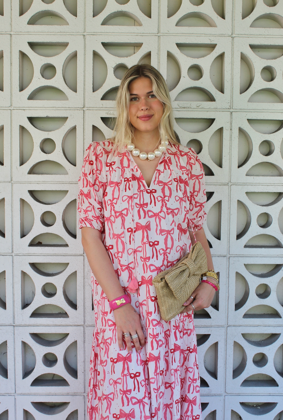 Evie Dress | Bows | Pink image 1