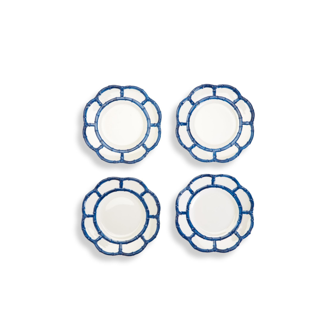 BAMBOO TOUCH SALAD/DESSERT PLATES | BLUE | S/4 image 0