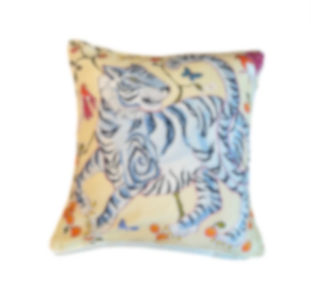 Paige Gemmel Pillow | Tiger Facing Left or Right | Blue image 2
