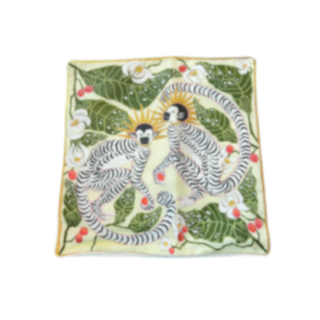 Paige Gemmel Pillow | Orchid Monkeys | Green image 0