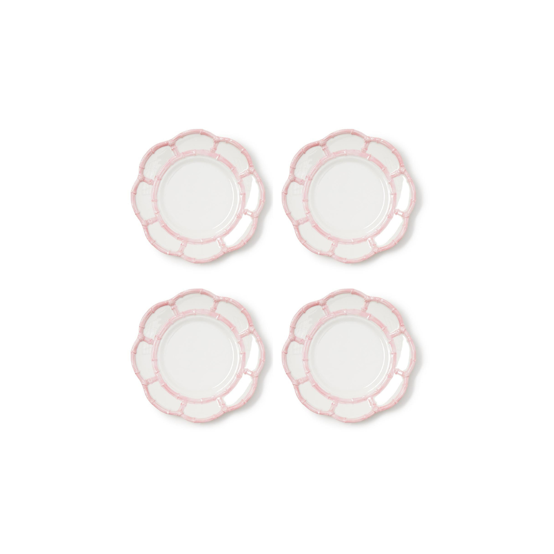 BAMBOO TOUCH SALAD/DESSERT PLATES | PINK | S/4 image 0