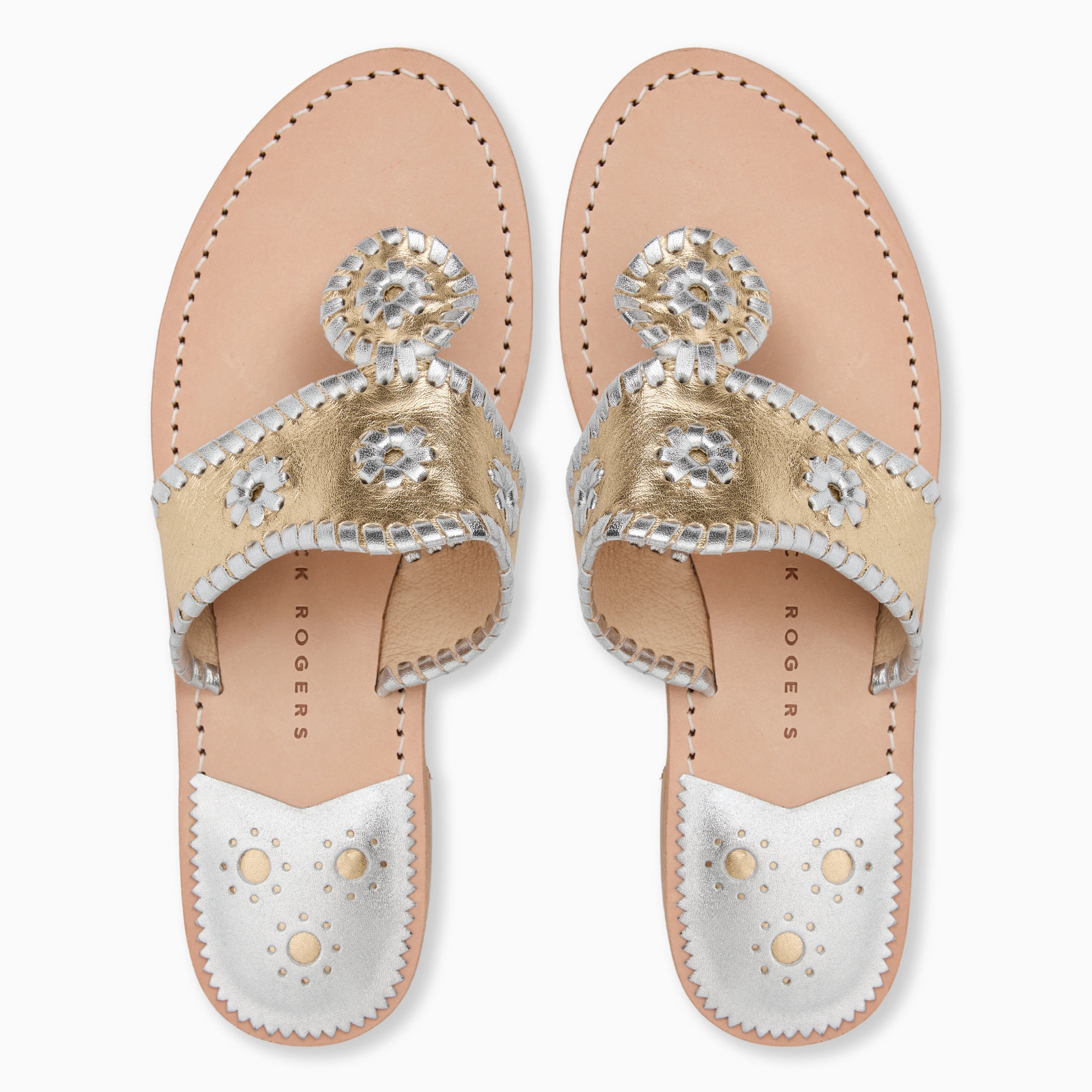 Jack Rogers Jacks Flat Metallic Sandal | Platinum/Silver image 3