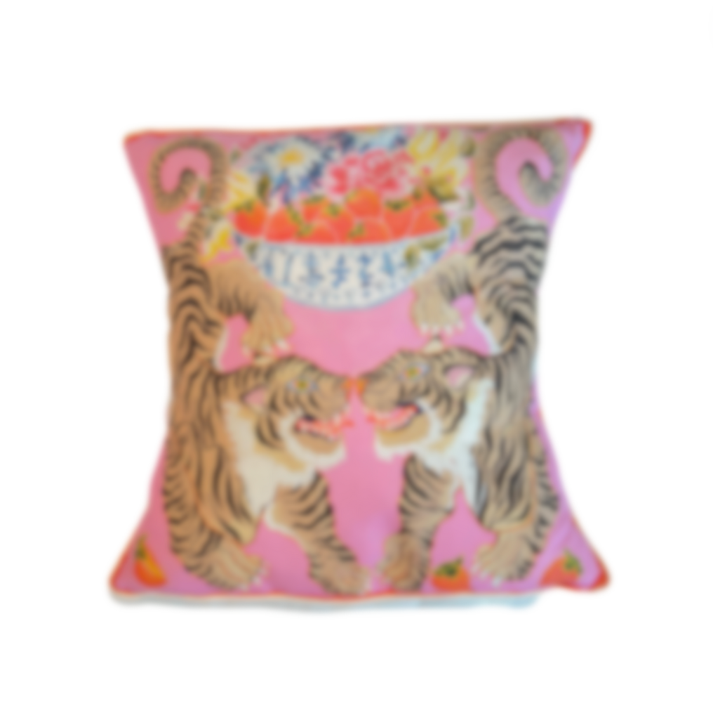 Paige Gemmel Pillow | Twin Tigers Fruit Bowl | Pink image 0