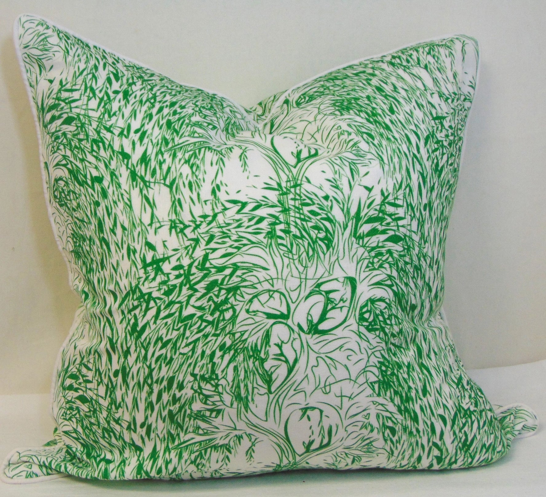Limited Edition Weeping Willow Green Pillow Cover with Welt image 0