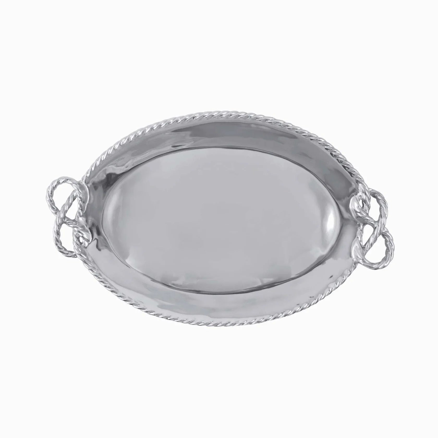Rope Knot Handled Oval Serving Tray image 0