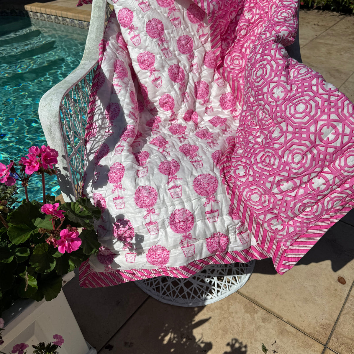 Throw/Baby Quilt | Topiary/Lattice | Various Colors