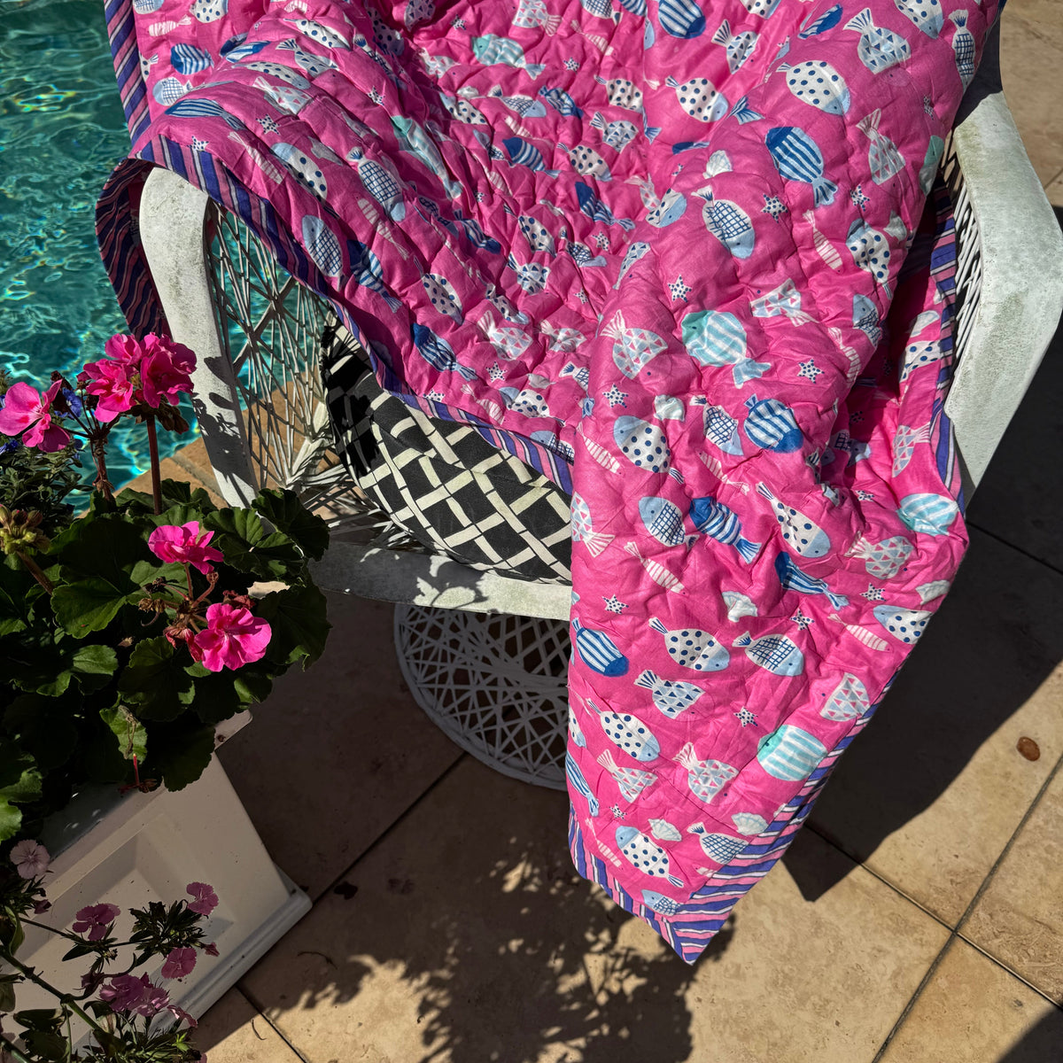 Throw/Baby Quilt | Happy Fish | Various Colors