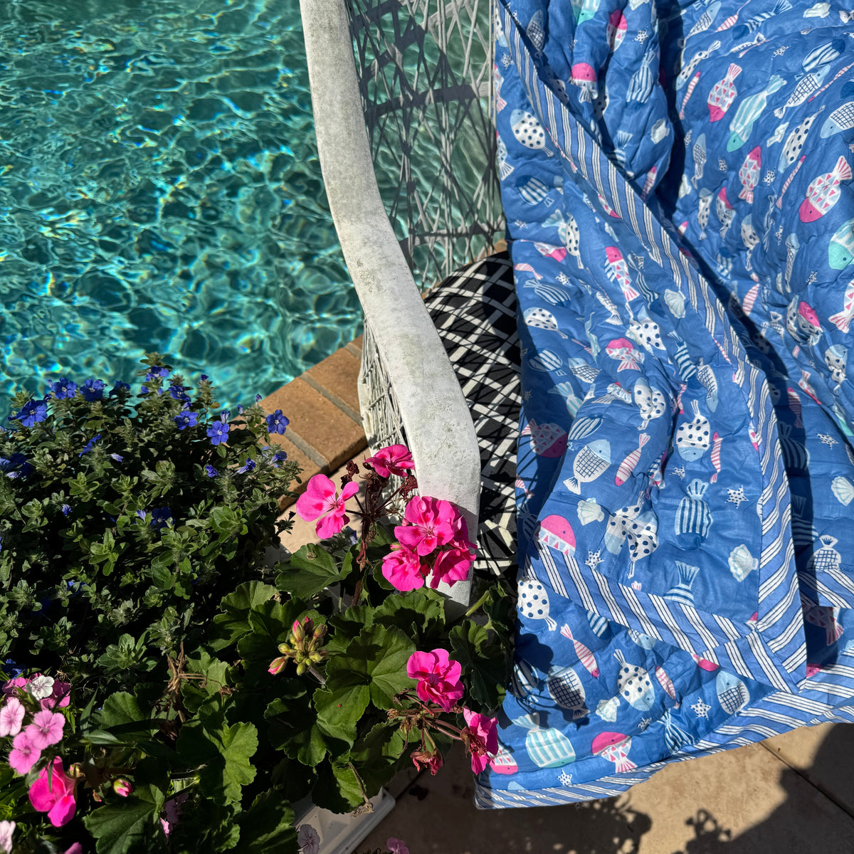 Throw/Baby Quilt | Happy Fish | Various Colors