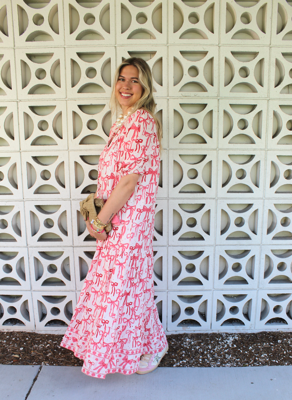 Evie Dress | Bows | Pink image 0