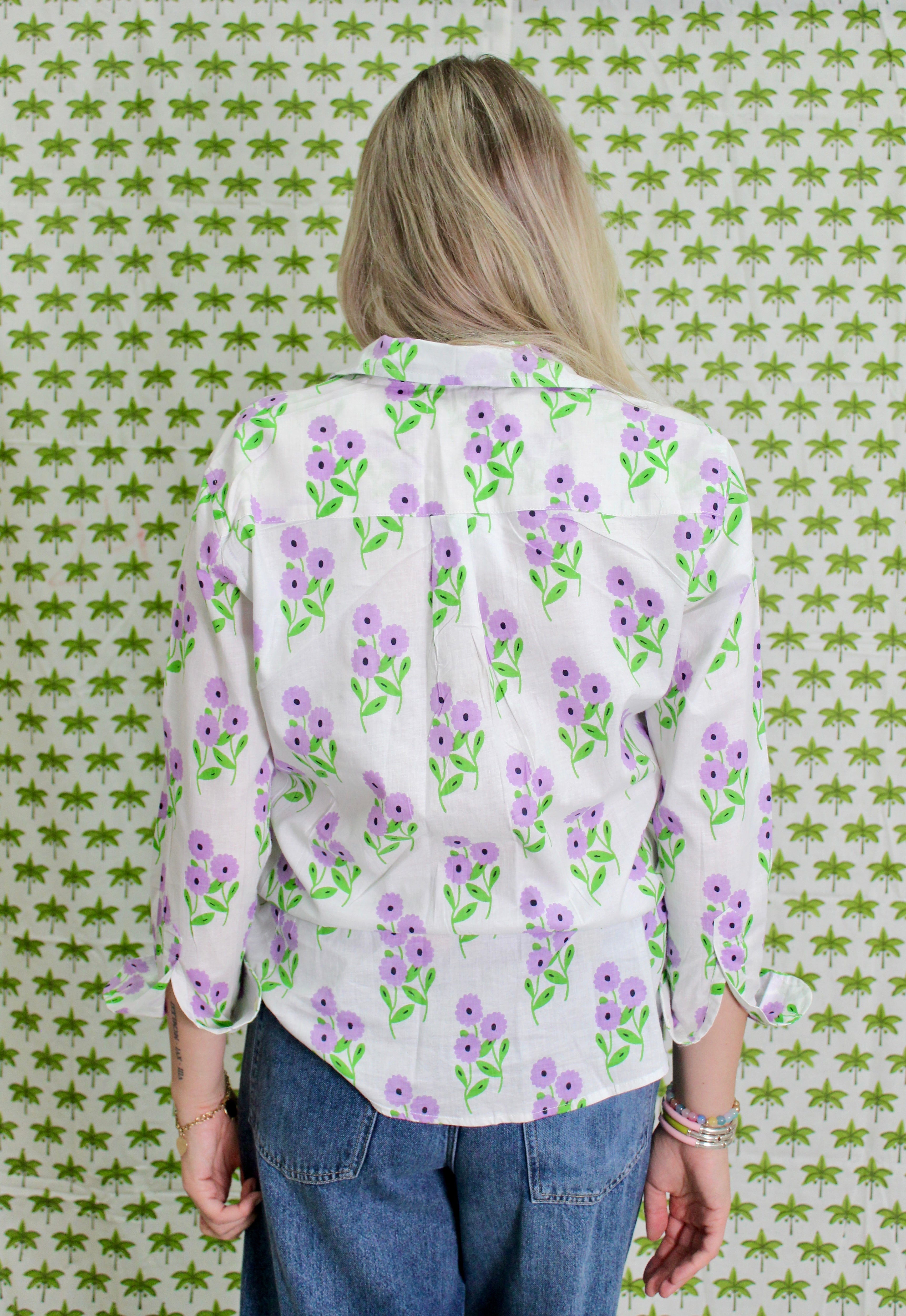 Boyfriend Shirt | Bunch of Daisies | Lavender image 3