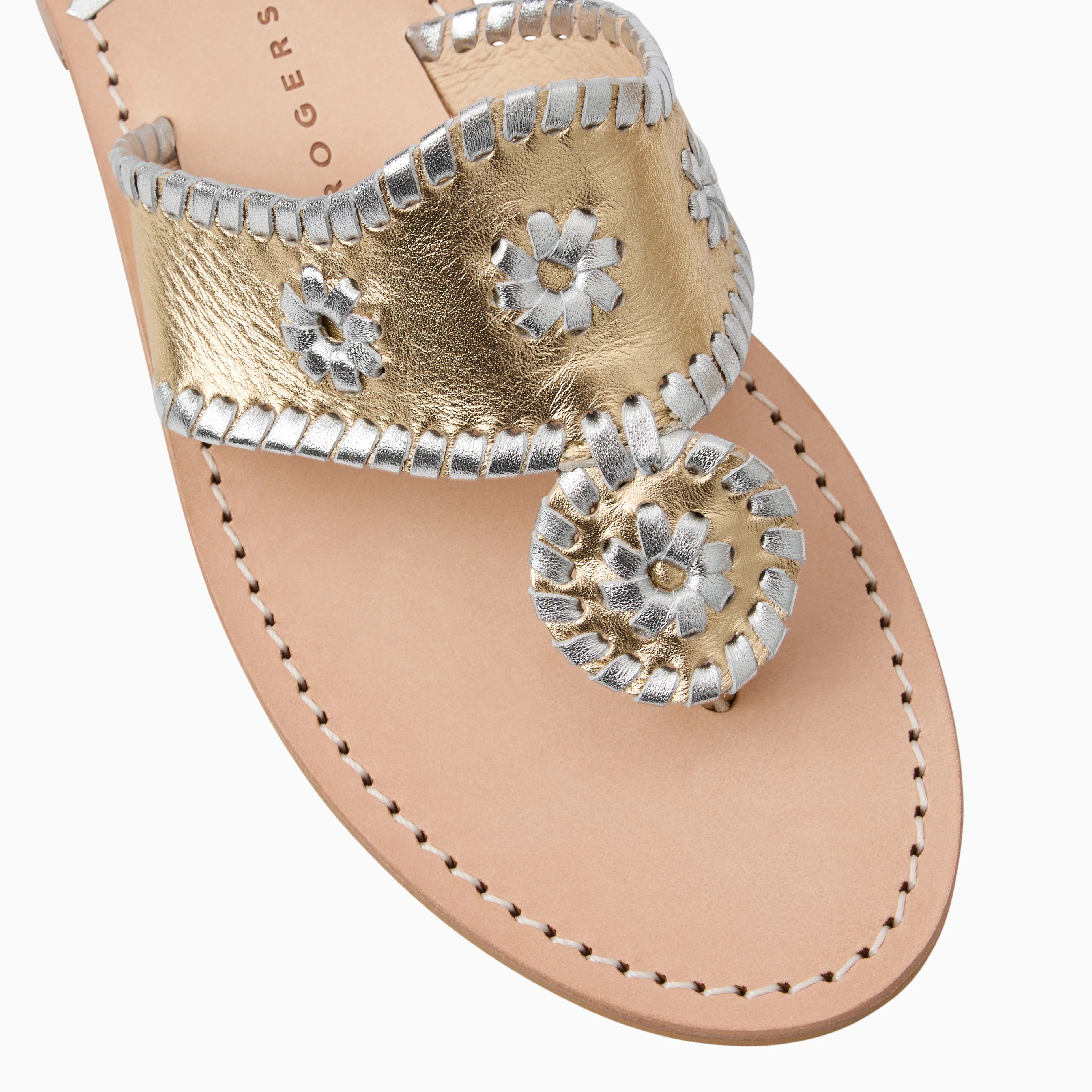Jack Rogers Jacks Flat Metallic Sandal | Platinum/Silver image 1