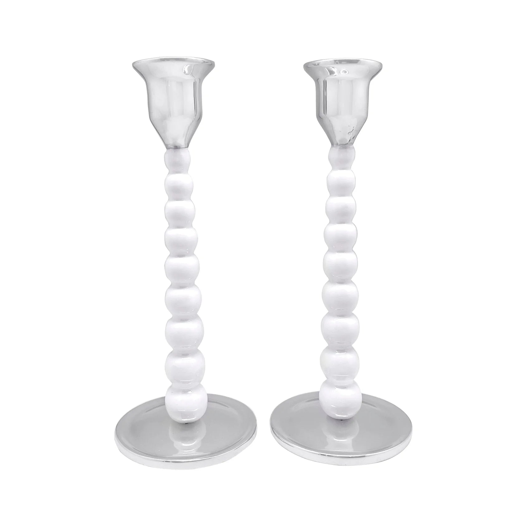 Pearled White Medium Candlestick Set image 0