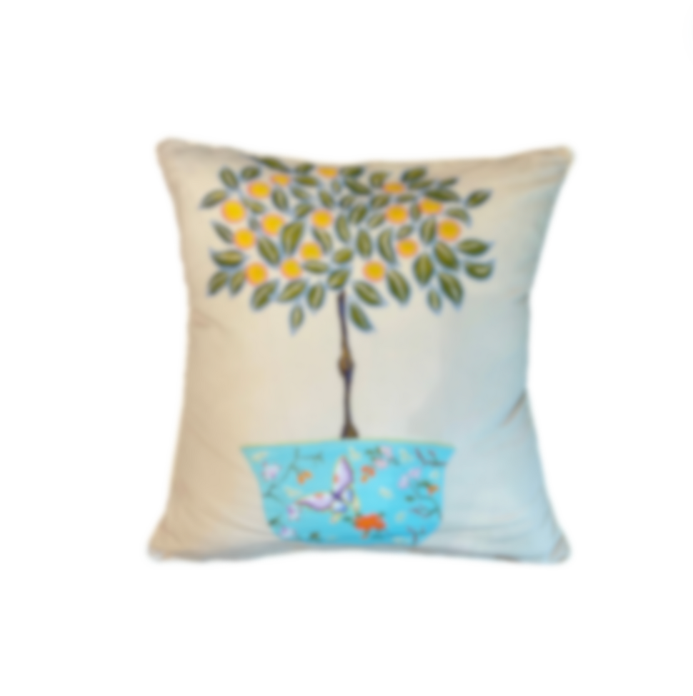 Paige Gemmel Pillow | Lemon Topiary | Yellow/Aqua image 0