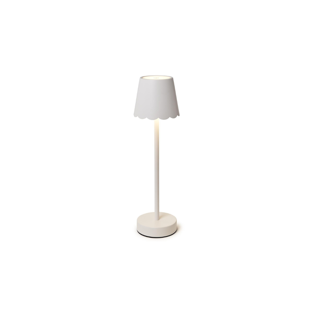 LED Cordless Scalloped Table Lamp | White image 0