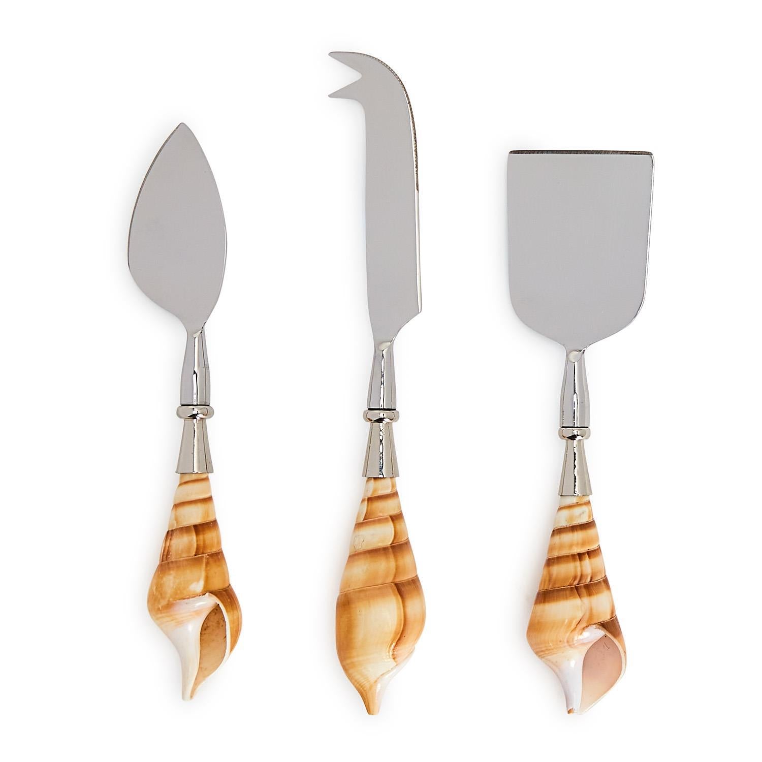 Seashells Set of Three Cheese Knives in Gift Box image 0