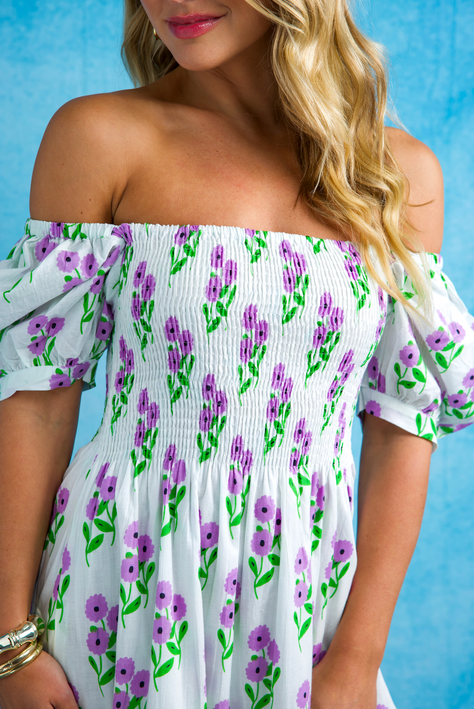 Poppy Dress Long | Bunch Of Daisies | Lavender image 2