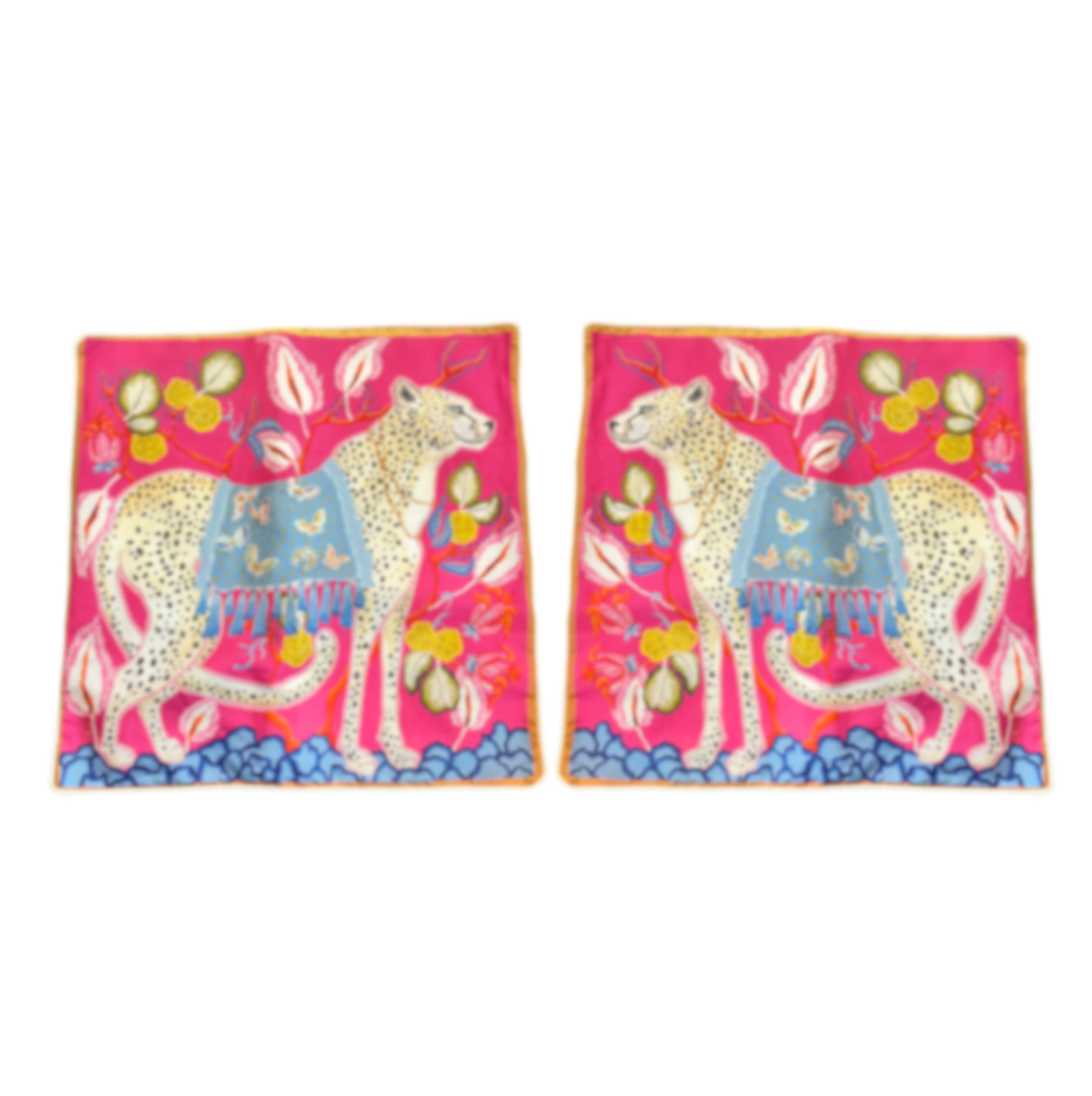 Paige Gemmel Pillow | Floral Cheetah Facing Left or Right | Pink image 0