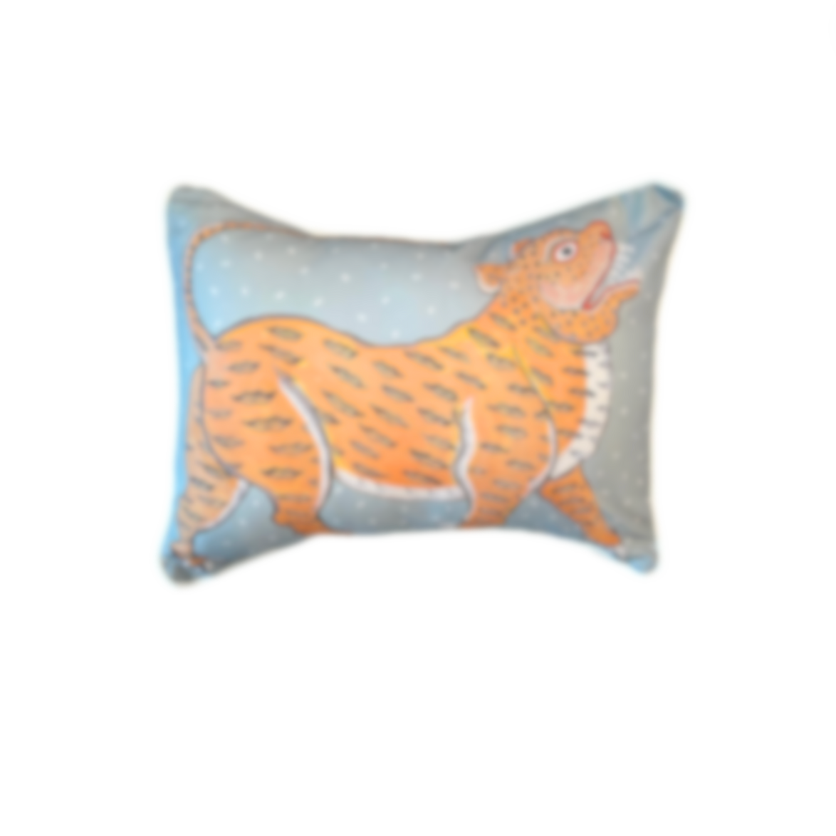 Paige Gemmel Pillow | Tiger Facing Left or Right | Slate Blue image 1