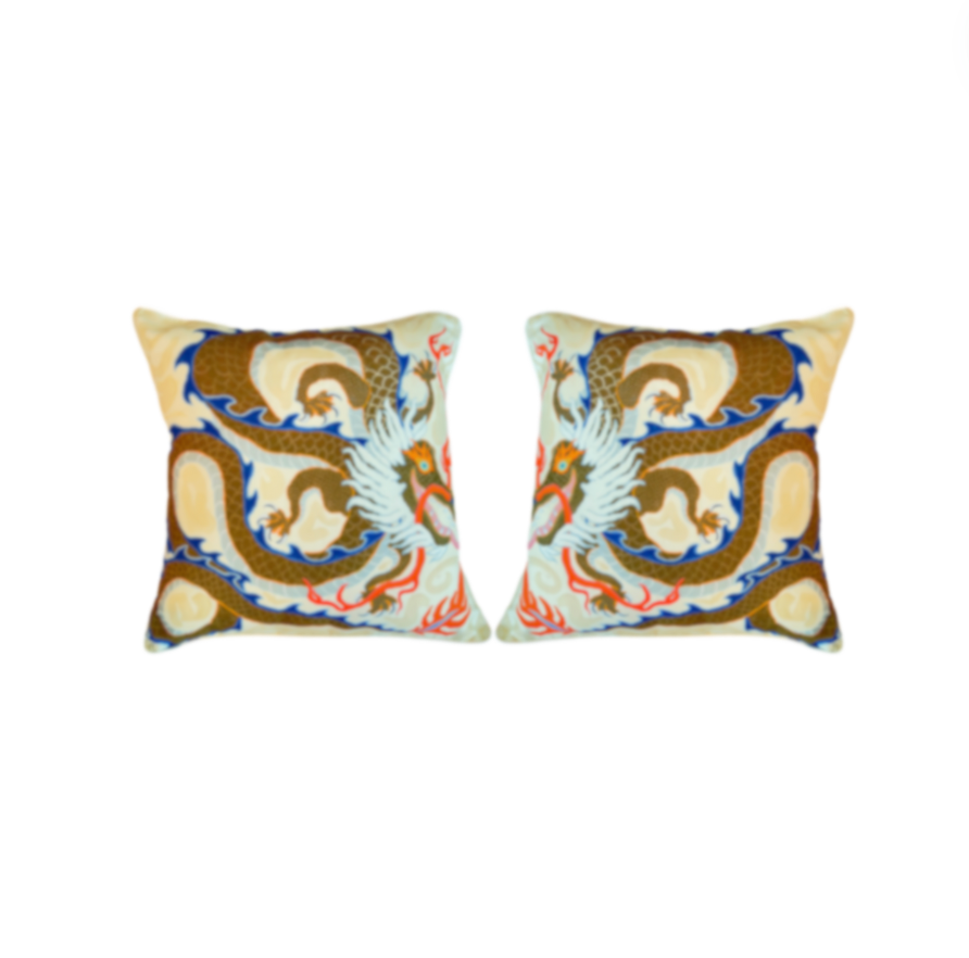 Paige Gemmel Pillow | Dragon Facing Left or Right | Cream image 0