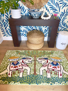 Paige Gemmel Rug | Twin Elephants | Green image 1