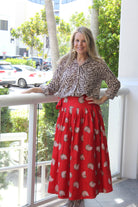 Wrap Skirt Long | Sea Shells | Red image 0
