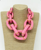 "the Michelle" - Bamboo Link Necklace - Pink image 0
