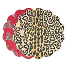 VIDA Cheetah and Zebra Reversible Round Placemats Set of 4 (Red & Black) image 0