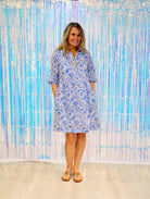 Frannie Short Dress | Blue Seashell image 0