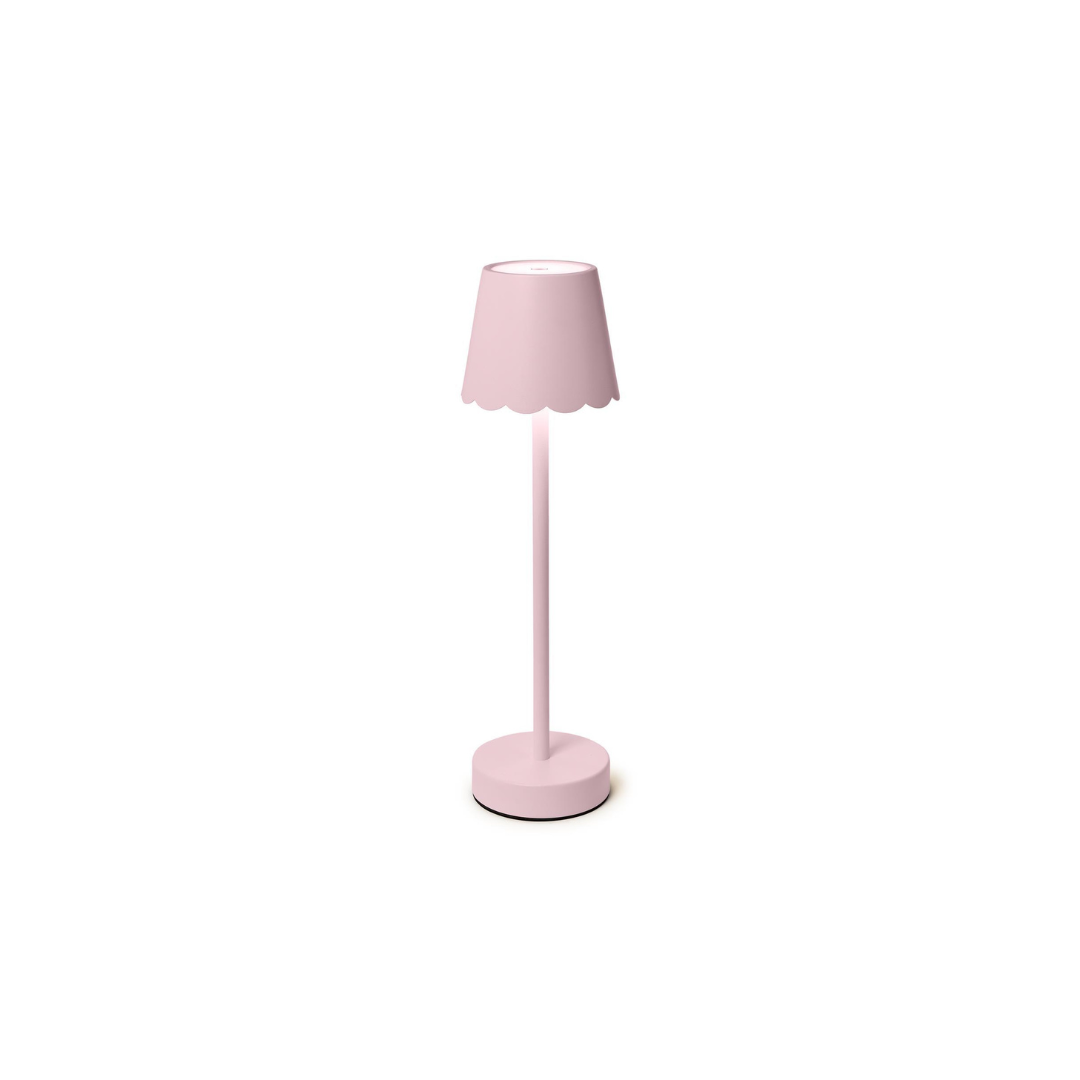 LED Cordless Scalloped Table Lamp | Pink image 0