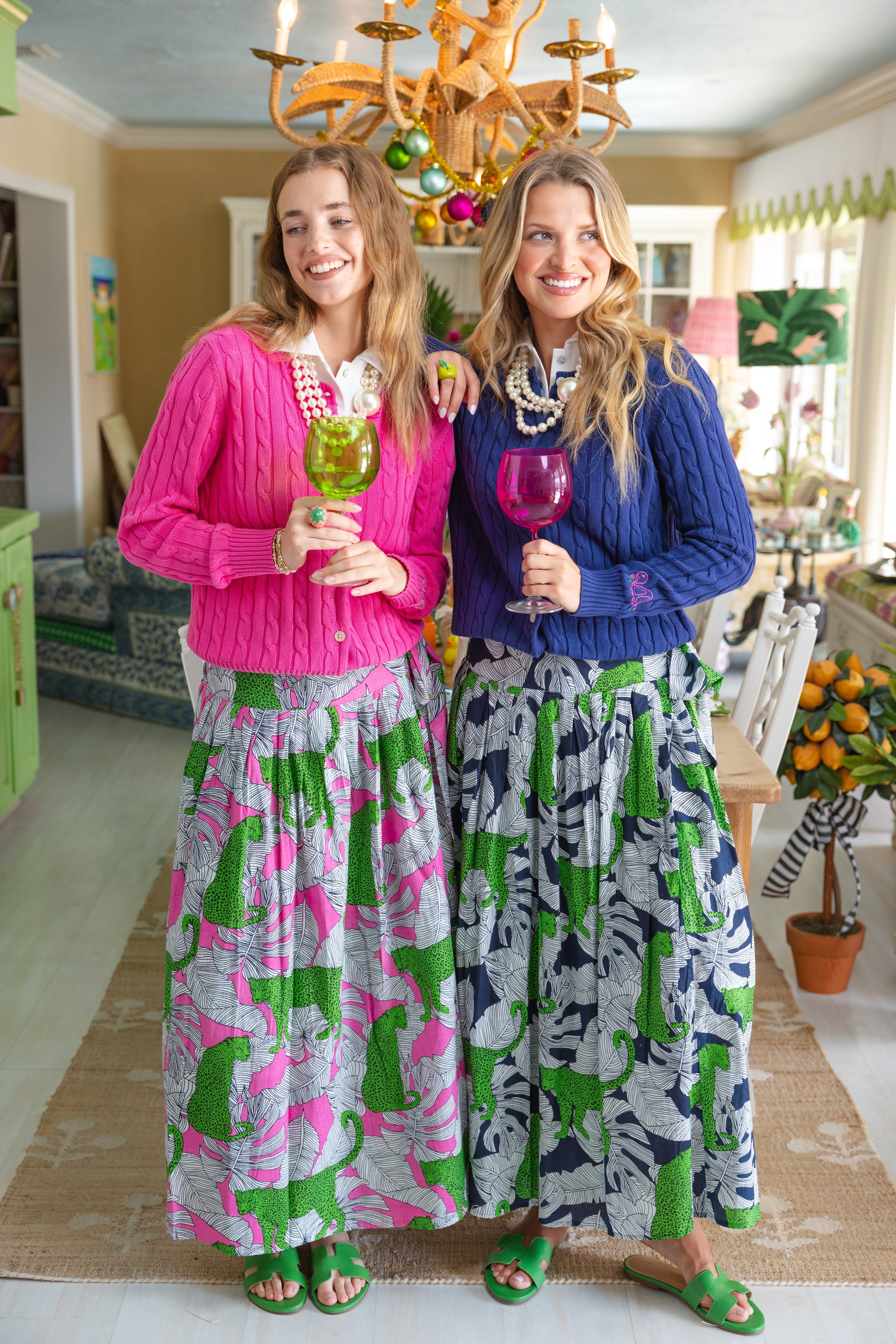 Wrap Skirt Long | Jungle Jag | Green/Navy – Snappy Turtle