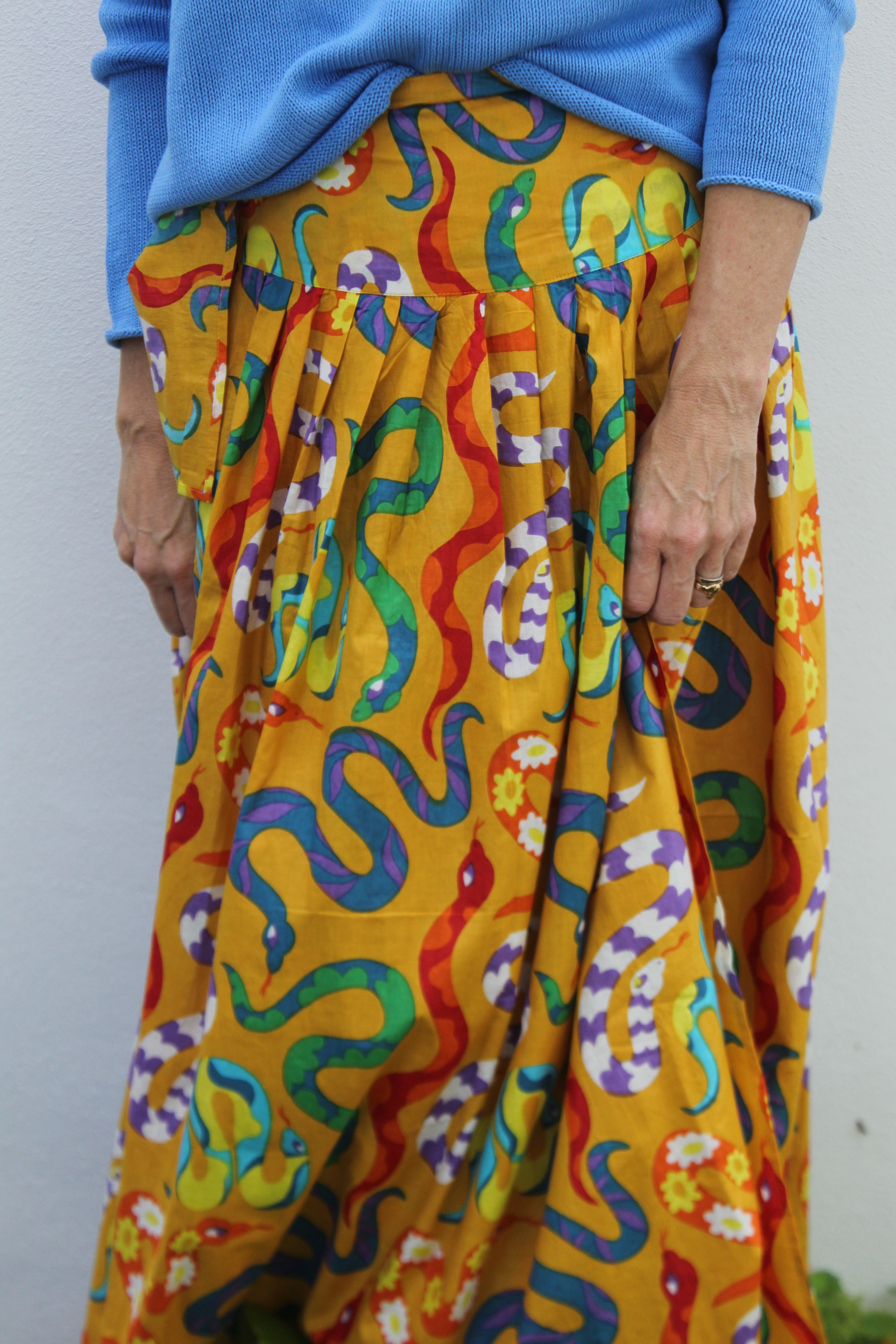 Wrap Skirt Long | Party Snakes | Mustard image 1
