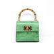 Genuine Italian Leather Bamboo Handle Bag