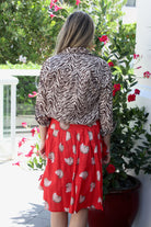Wrap Skirt Short | Sea Shells | Red image 1