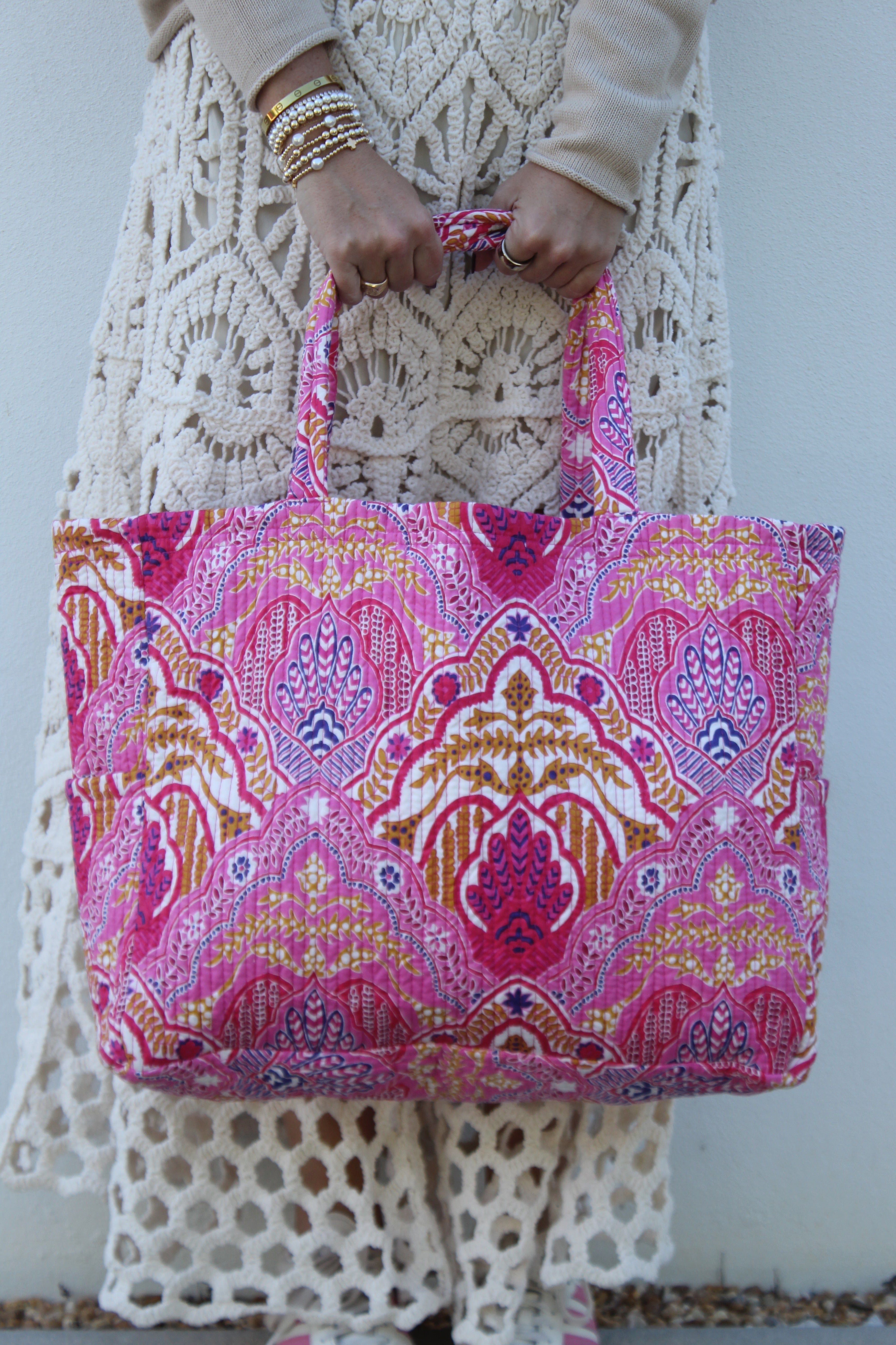 Tote Bag | Boho Medallion | Pink image 0