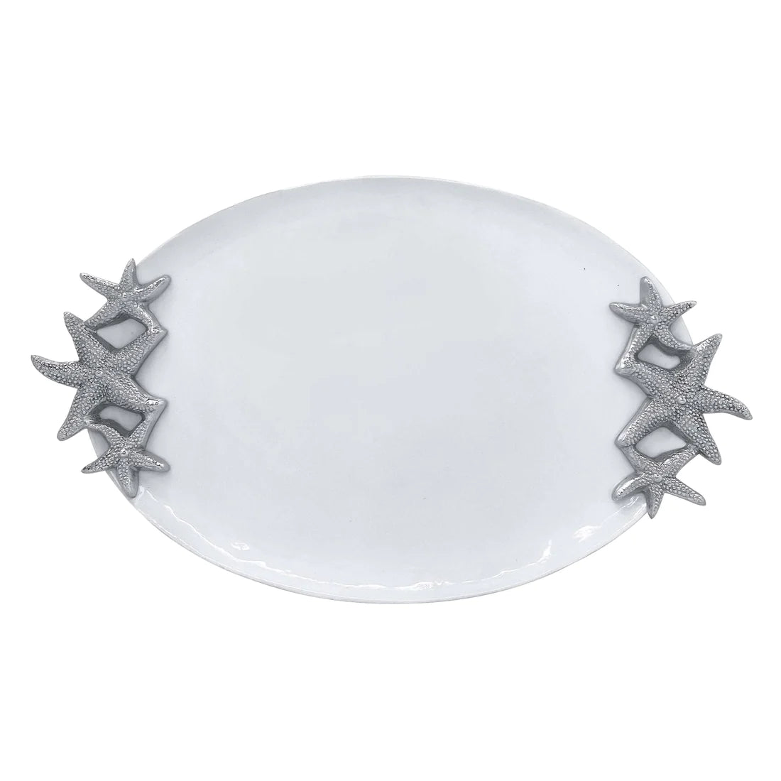 White Starfish Handled Serving Tray image 0