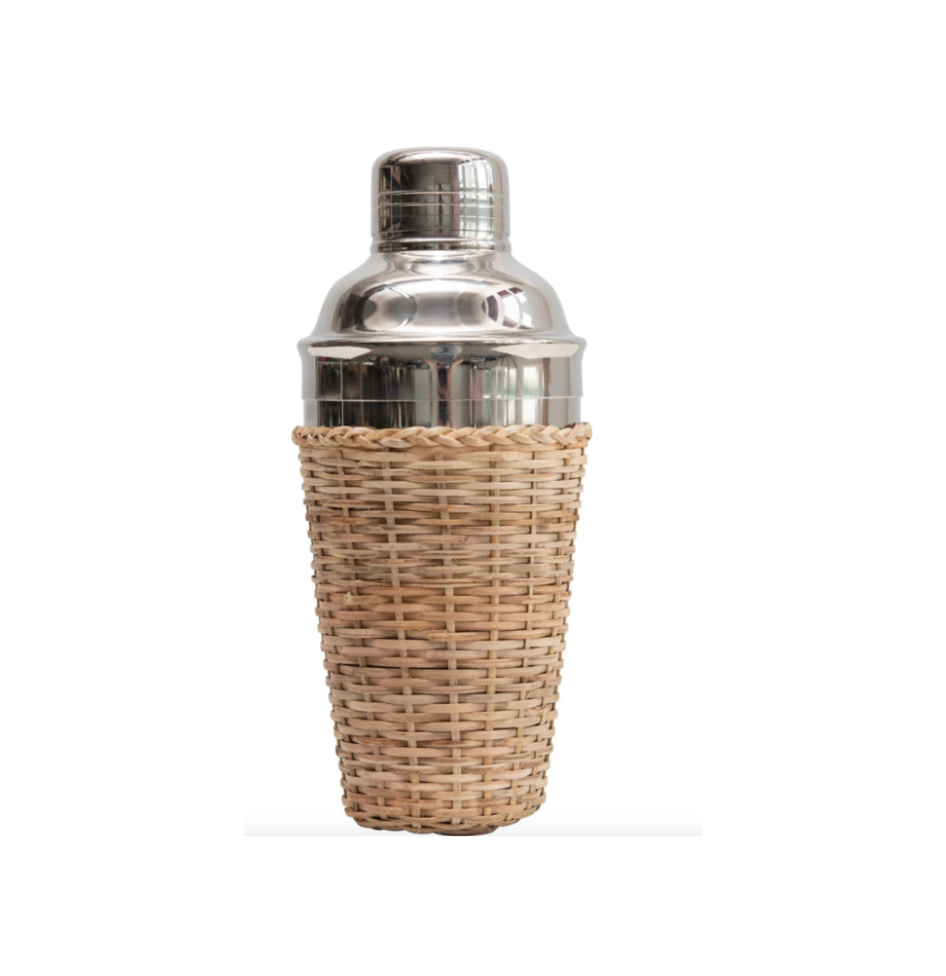 Stainless Steel Rattan Cocktail Shaker image 0