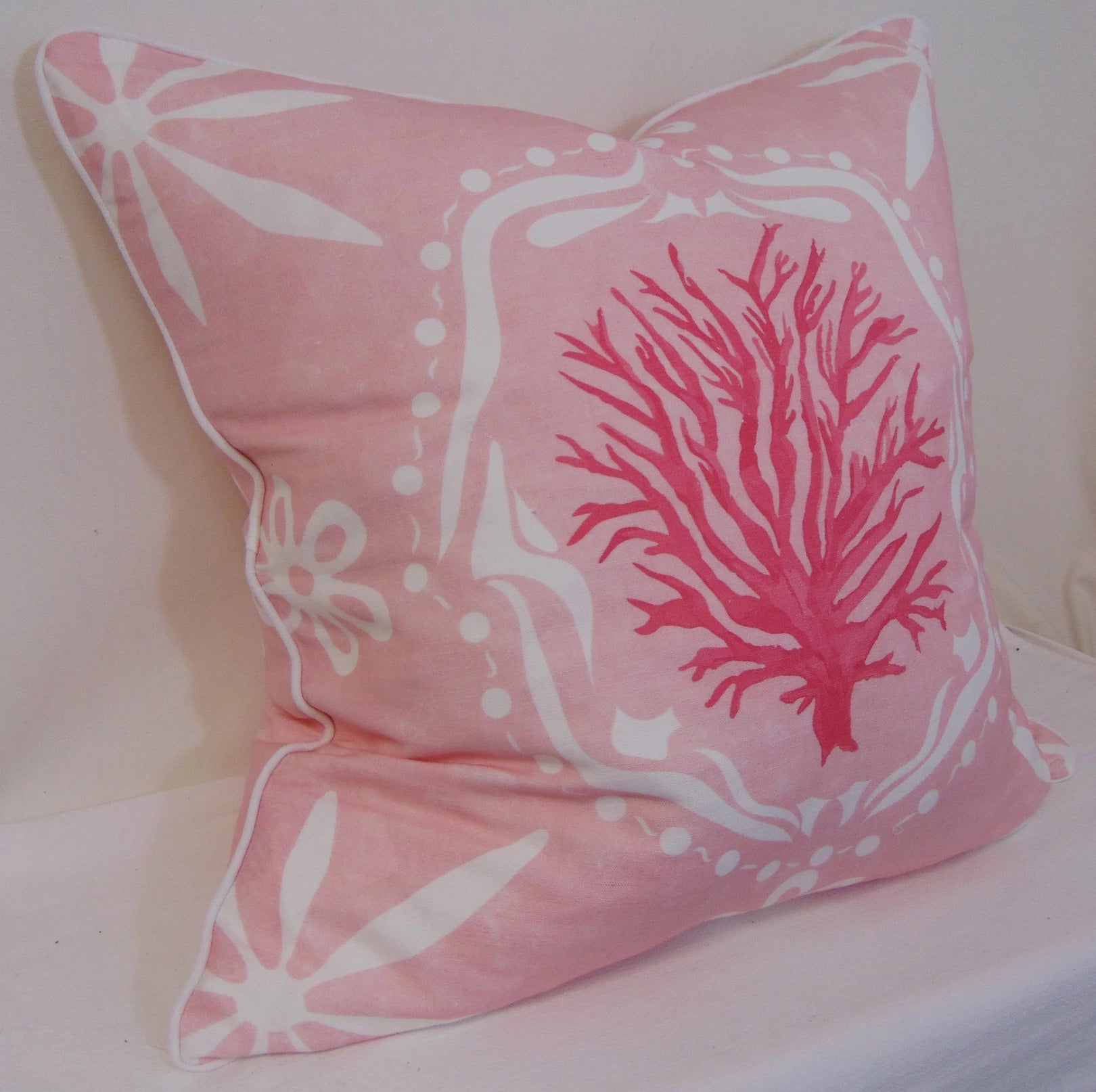 Limited Edition Medallion Sea Fan Coral Pillow Cover Welt image 1