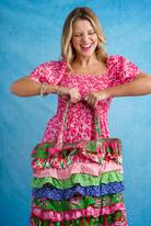 Poppy Dress Long | Ribbons | Pink image 1