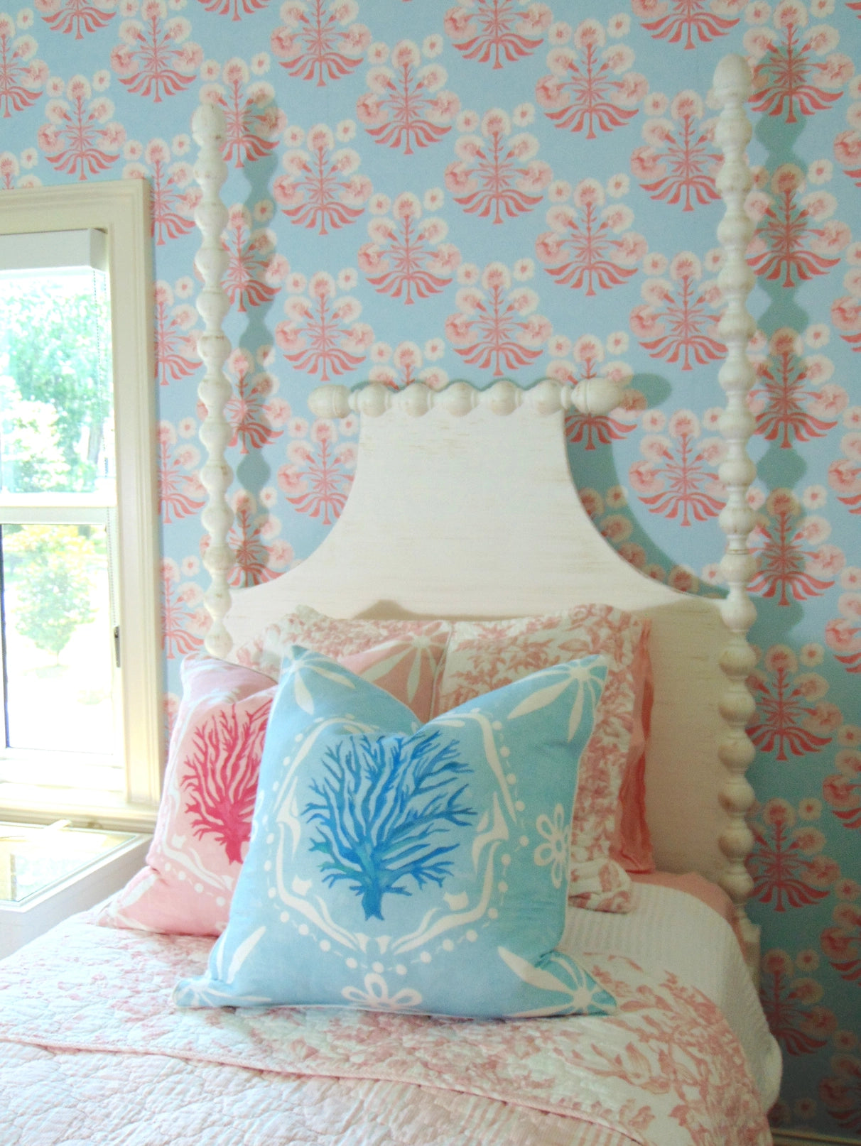 Limited Edition Medallion Sea Fan Sky Pillow Cover Welt image 2