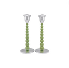 Pearled Green Medium Candlestick Set image 0