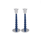 Pearled Blue Medium Candlestick Set image 0