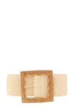 STRAW WRAPPED BIG RECTANGLE ELASTIC BELT DB1215