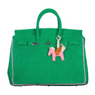 Hampton's Designer Inspired Tote Bag For Christmas | Green/Pink image 0