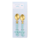 Set of 2 Seafoam Coral Spoons on Gift Card (hand wash only) - Stainless Steel/Al image 0