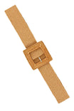 Square Buckle Accent Ratan Belt