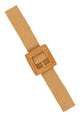 Square Buckle Accent Ratan Belt