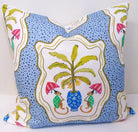 Limited Edition Monkey and Bananas Blue Pillow Cover image 0