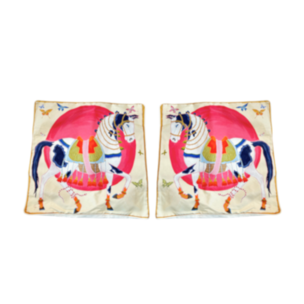 Paige Gemmel Pillow | Sun Horse Facing Left or Right | Aqua/Green image 0