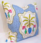 Limited Edition Monkey and Bananas Blue Pillow Cover image 1